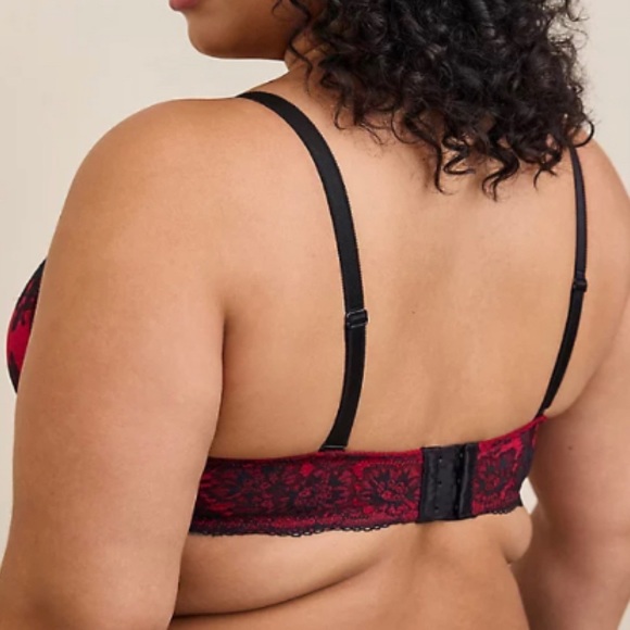 ๐ XO Plunge Push Up Two Tone Lace Straight Back Bra 42DD 42E NWT Torrid New! - Picture 4 of 5